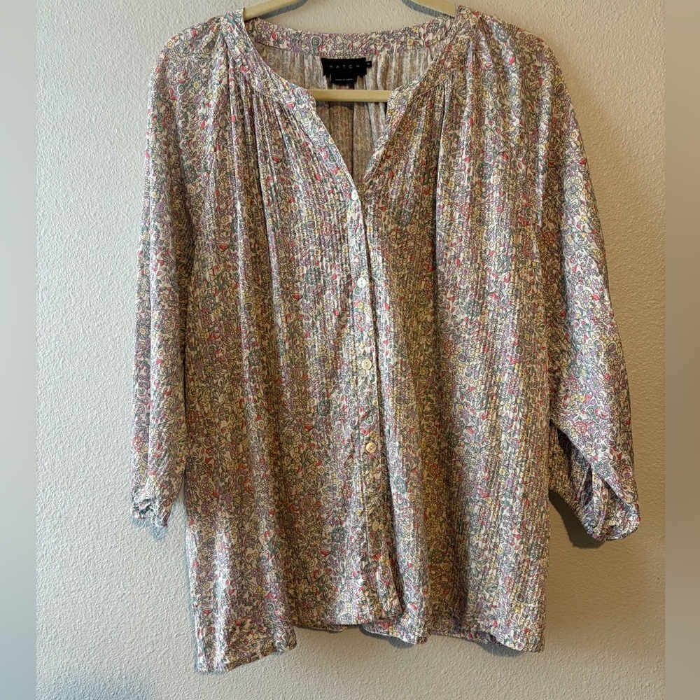 HATCH lavender garden floral top - Picture 1 of 4